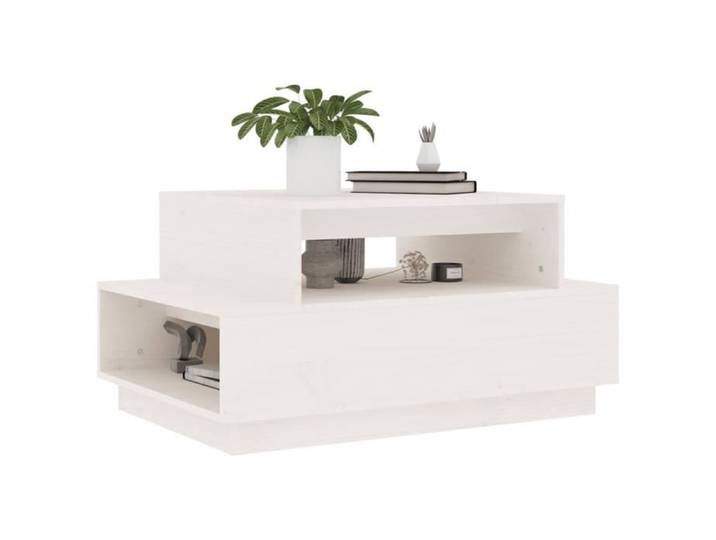 Table basse - MOTHINESSTO - Blanc - Bois massif - Rectangulaire - Contemporain - Design