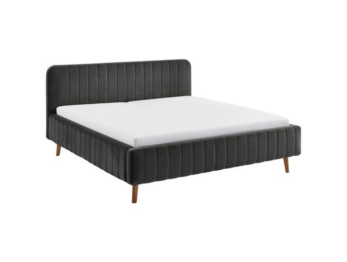 Xora Polsterbett, Anthrazit, Holz, Esche, massiv, 140x200 cm, Schlafzimmer, Betten, Polsterbetten
