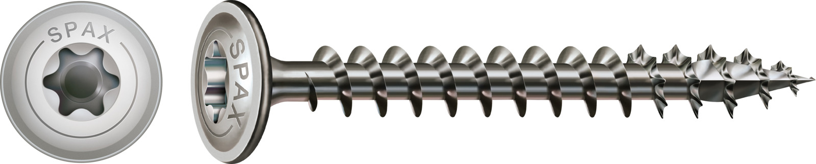 SPAX Holzbauschraube HI.FORCE - Vollgewinde, Tellerkopf, T-STAR plus, 4CUT, Edelstahl rostfrei A2 0257000600805