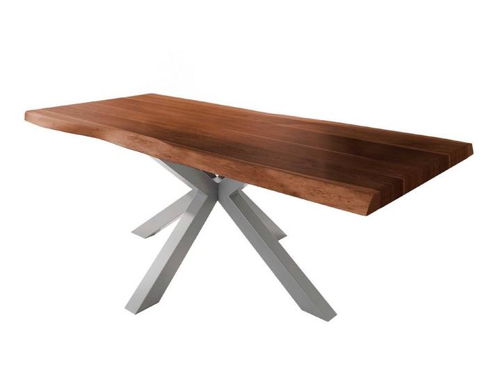 SAM® Esstisch Waves_Spider, Akazie o. Mango, gedoppelte Tischplatte, Metallgestell Spider-Form, bi