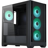 Flow 110 ARGB , Tower-Gehäuse schwarz, Tempered Glass