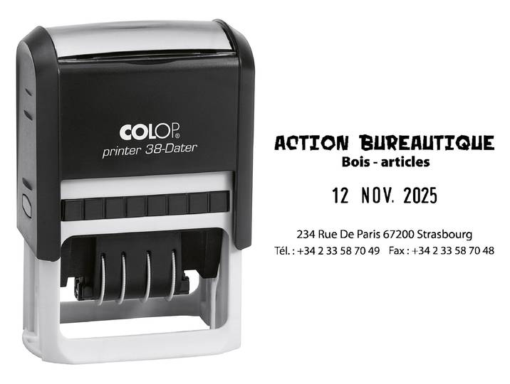 Colop Tampon dateur personnalisable Printer 38 D - 5 lignes