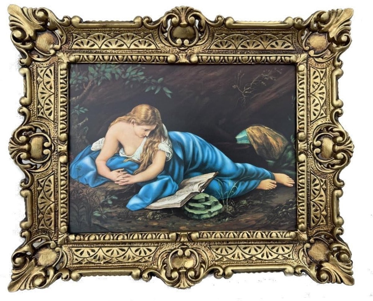Solidchoice Repro Barok Schilderij Ingelijst - Jezus en Maria Magdalena