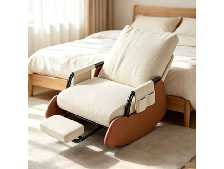 Fernsehsessel Relax mit Ausziehbarer Fußstütze Wohnzimmersessel mit harmonischer Wippfunktion und durchdachter Seitenaufbewahrung.