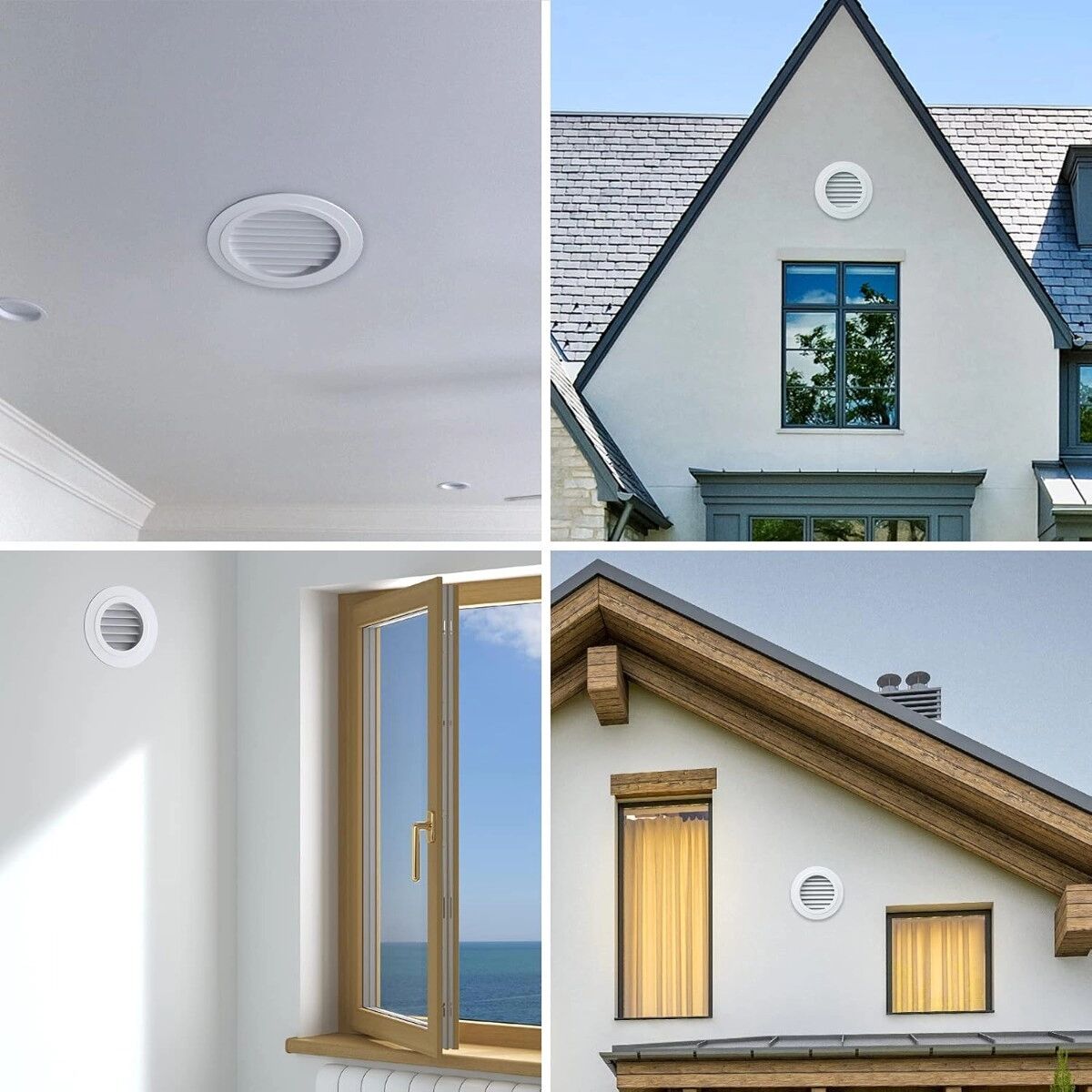INF Rotierender Luftauslass 100mm — Einstellbarer Luftstrom, Abnehmbarer Waschbarer ABS-Diffusor für Decke und Wand
