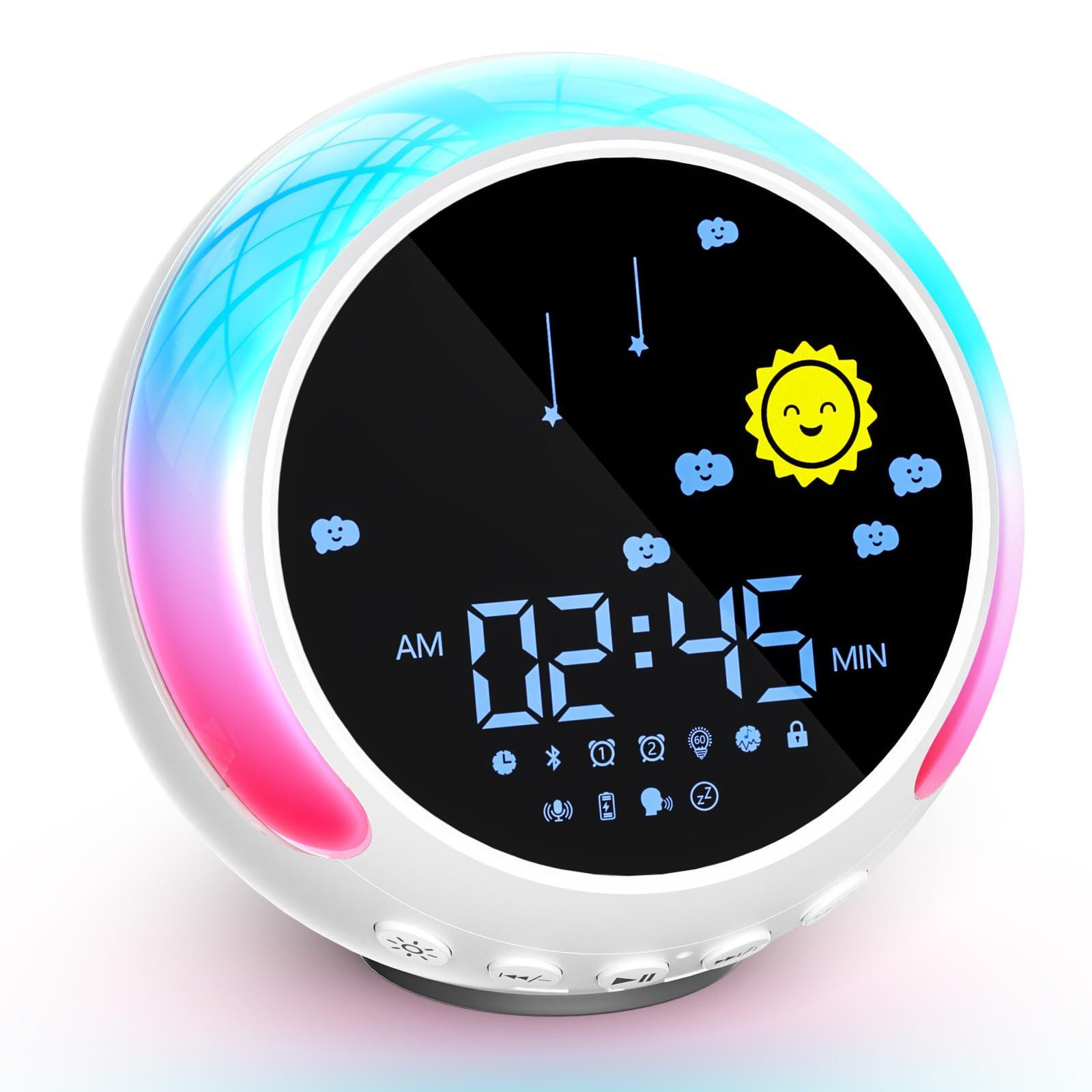 NEUTYPECHIC Kinderwekker met Bluetooth en snooze-functie voor basisschoolkinderen