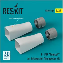 ResKit F-14D Tomcat air intakes for Trumpeter kit (3D Printed)