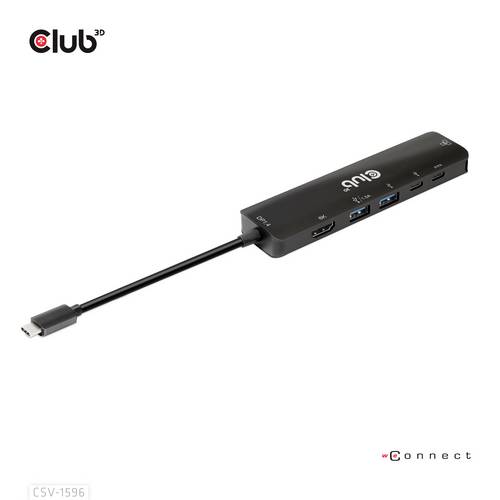club3D USB-C Dockingstation Club3D USB-6-in1-HUB USB-C - HDMI/2xUSB/ Passend für Marke Dockingstations: Universal