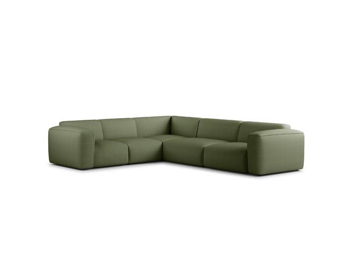 Ecksofa mit Rundecke Grün Cordstoff Snor 325 x 71 x 260cm Ecke davorstehend links Modern