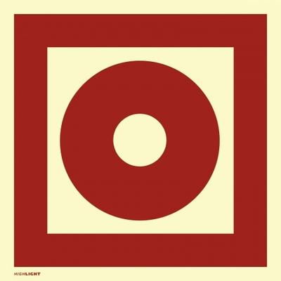 Dreifke® Aufkleber Brandmelder manuell, Folie, langnachleuchtend, 160-mcd, 300x300 mm