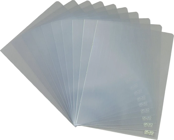 Herlitz Aktenhülle A4 PP Standard klar oben/rechts offen 10s
