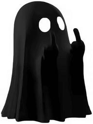 Inspire Curations Cute Middle Finger Ghost Statue Funny Halloween Decor For Home, Table & Party Display black