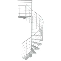 Minka Spindeltreppe Milano 42 - 300,3cm Geschosshöhe Weiß 120cm Durchmesser