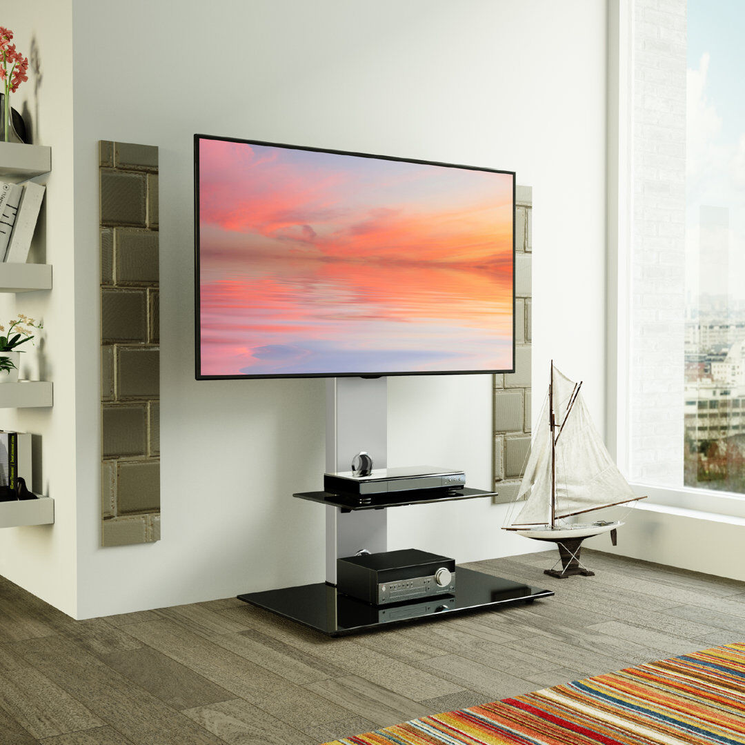 Zipcode Design Alianna TV Stand for TVs up to 65" Silver/Black 65"