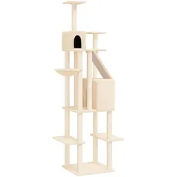 vidaXL Kratzbaum Sisal-Kratzsäule Katzenkratzbaum Katzenbaum Kletterbaum Creme (201 cm, Creme), Katzenbaum