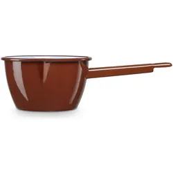 Wellhome Well Home - Stielkasserolle mit Ausgießer aus emailliertem Stahl Ø12 x 8 cm - 0,70 L, mit Ausgießer zum Servieren von Saucen