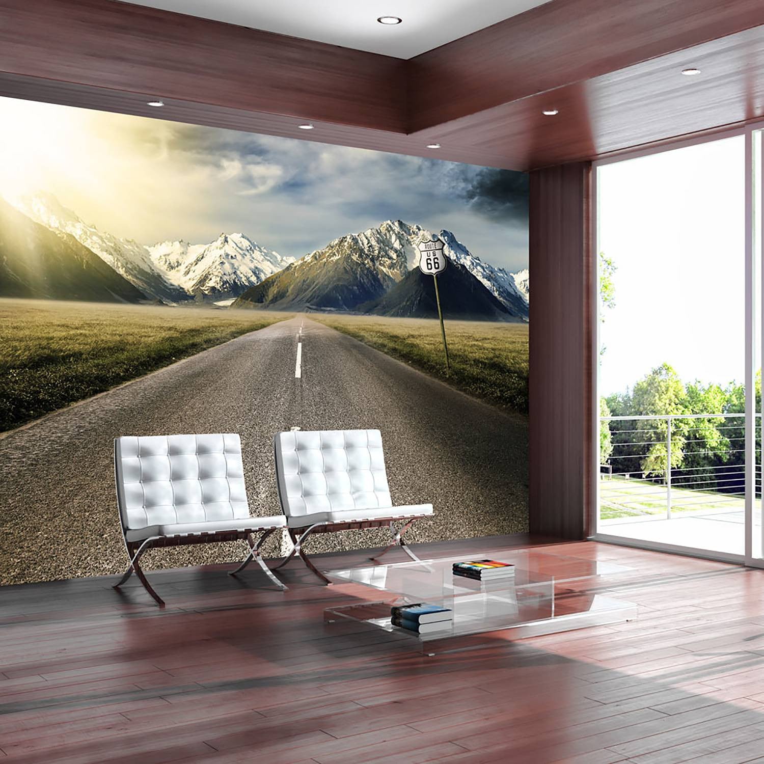home24 Vlies-fotobehang The Long Road, Abstract Modern, Grijs/Multicolor, B: 250 cm, H: 175 cm
