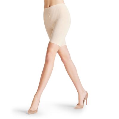 Feinstrumpf-Kurzhose FALKE "Cellulite Control", Damen, Gr. S, beige (oatmeal (4016)), Obermaterial: 91% Polyamid PA. 9% Elasthan EL., Strumpfhosen