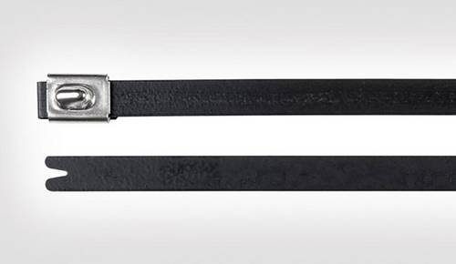 HellermannTyton 111-00294 MBT8HFC-SS316/SP-BK Kabelbinder 201mm 7.90mm Schwarz mit Kugelverschluss, UV-stabilisiert
