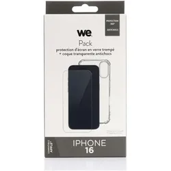 We-Vibe WE PACK verre trempé et coque de protection transparente APPLE IPHONE 16 (Apple iPhone 16), Smartphone Schutzfolie, Transparent