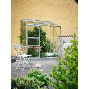 Halls Gewächshaus Altan 3 silber, 1,33 m² Fläche, 194 x 69 x 182 cm, Glas