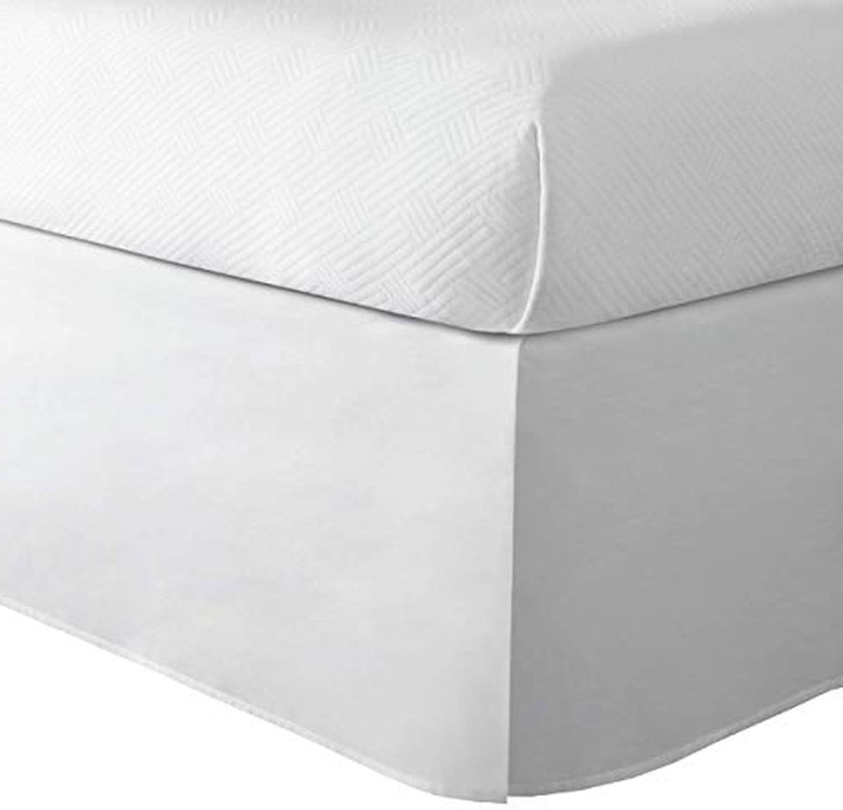 Wit bedrok met ruches en gespleten hoeken, katoenmix