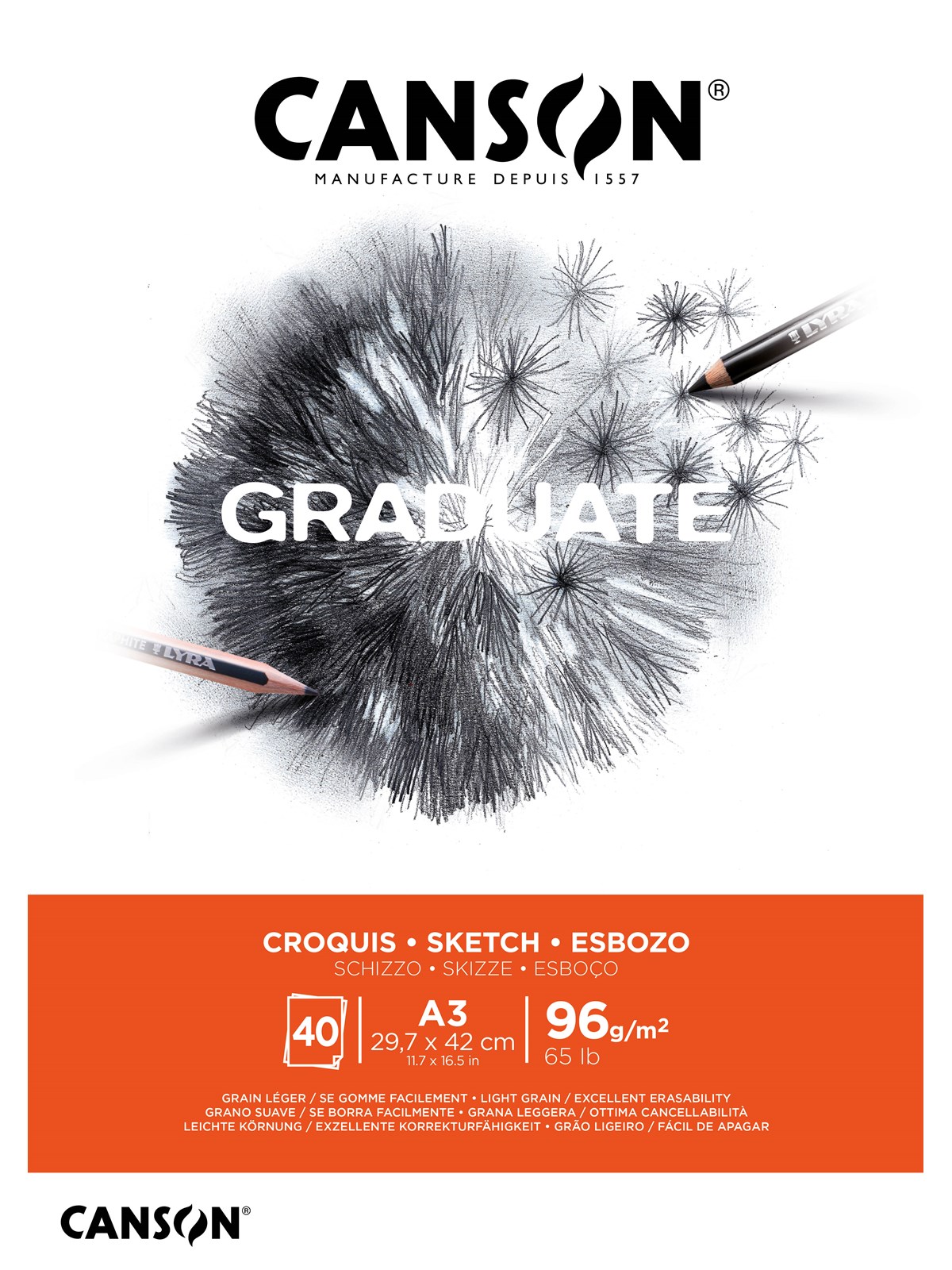 Canson Graduate Sketch Pad A3 96G 40 SH