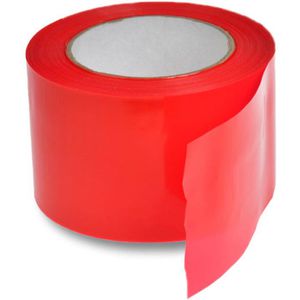 dm-folien Warnband 02975010, Absperrband, nicht klebend, rot, 75mm x 100m