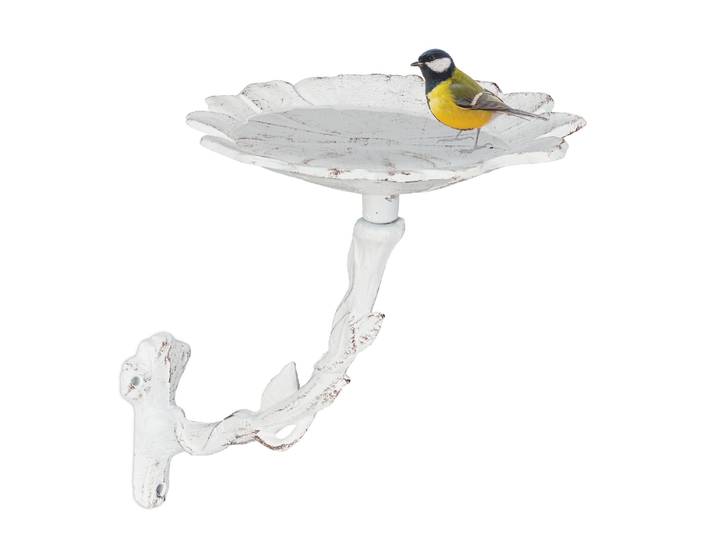 Vogeltränke Blüte Gusseisen Weiss