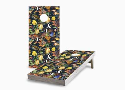 Skip's Garage School of Fish Regulation 2x4 Cornhole Game Set