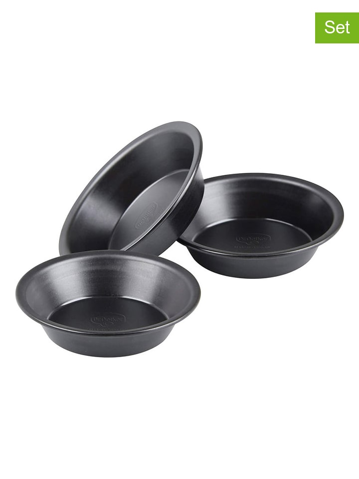 Dr. Oetker 3er-Set: Kuchenbleche "Classic" in Schwarz - onesize