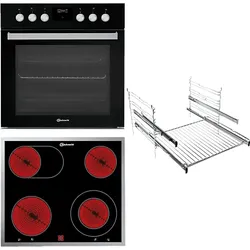 BAUKNECHT HEKO BLACK 500 P, Einbauherdset (Elektro-Kochfeld herdgebunden, A+, 65 l)