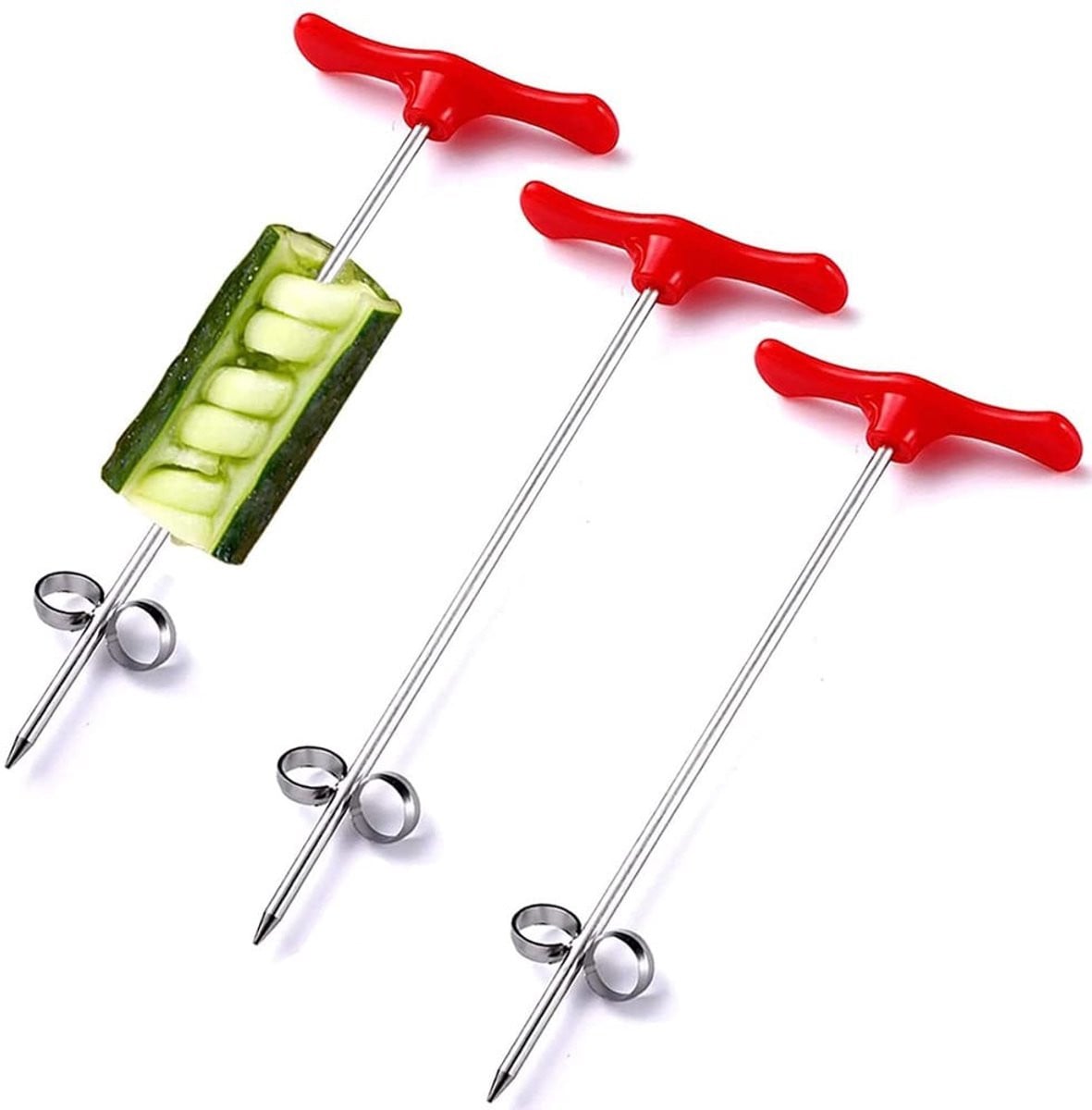 Solidchoice Set van 3 Spiralisers voor Groenten, RVS, Rood