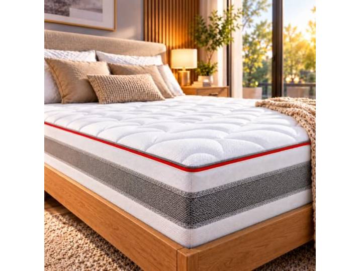 Arensberger FLEXX Matratze 100x200 cm Kaltschaummatratze mit 3D Memory Schaum Ergonomische Höhe 25cm Wendbarer Härtegrad H2/H3 Gel Schaum Bezug Rollmatratze Punktelastisch