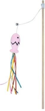 Uplift Treasures Cat Teaser Wand Toy With Fish Design pink