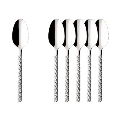 Esslöffel VILLEROY & BOCH "Tafellöffel Montauk 212 mm 6er Set silber", silber, B:5,5cm L:21,5cm, Esslöffel, Spülmaschinenfest