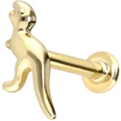 14 Karat Gold Labret mit Innengewinde DINOSAURIER