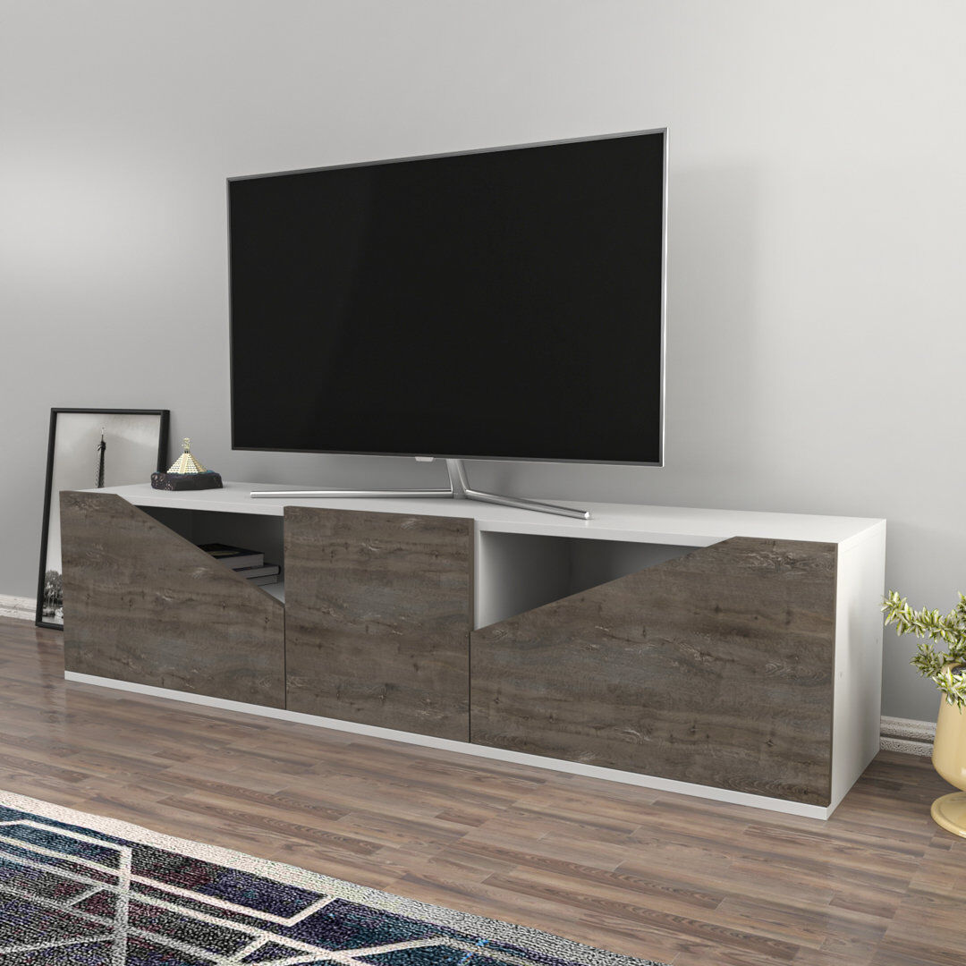 Latitude Run Hueck TV Stand for TVs up to 70" White/Wenge 70"