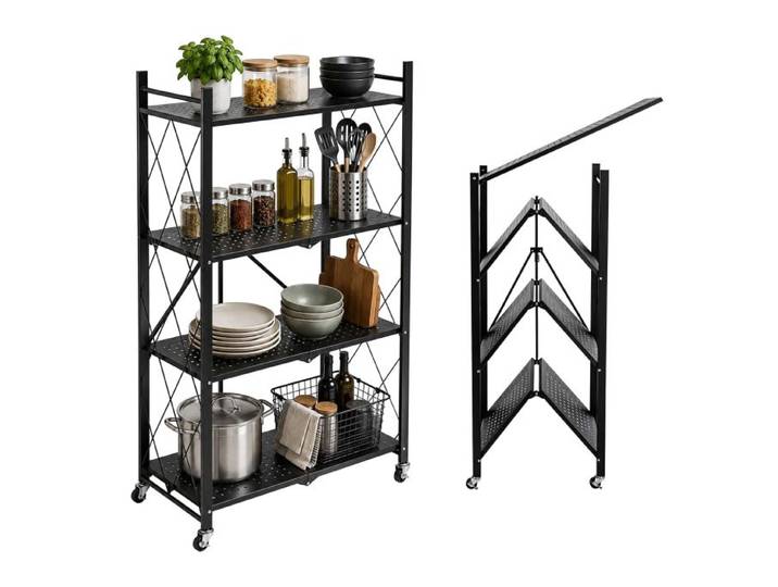 Relaxdays Étagère pliante sur roues