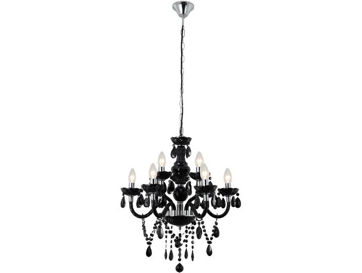 SALESFEVER Kronleuchter Matteo Elegantes Design mit geschliffenem Acrylglas und 9 Lichtquellen , schwarz, 9, Ø 53cm H: 120cm, Leuchten, 9 Flammen aus Acryl-Glas, Kronleuchter