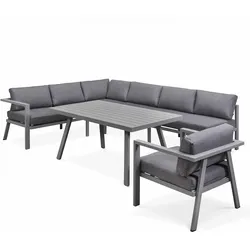 Oviala Business Gartengarnitur 8-Sitzer aus Aluminium