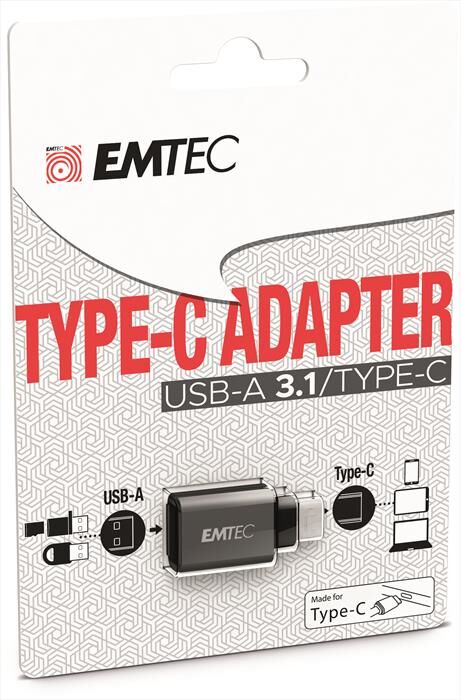 EMTEC T600 Adattatore Usb/type-c-nero/alluminio