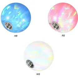 SET Synthetischer Opal Schraubkugel mit Chirurgenstahl-Gewinde