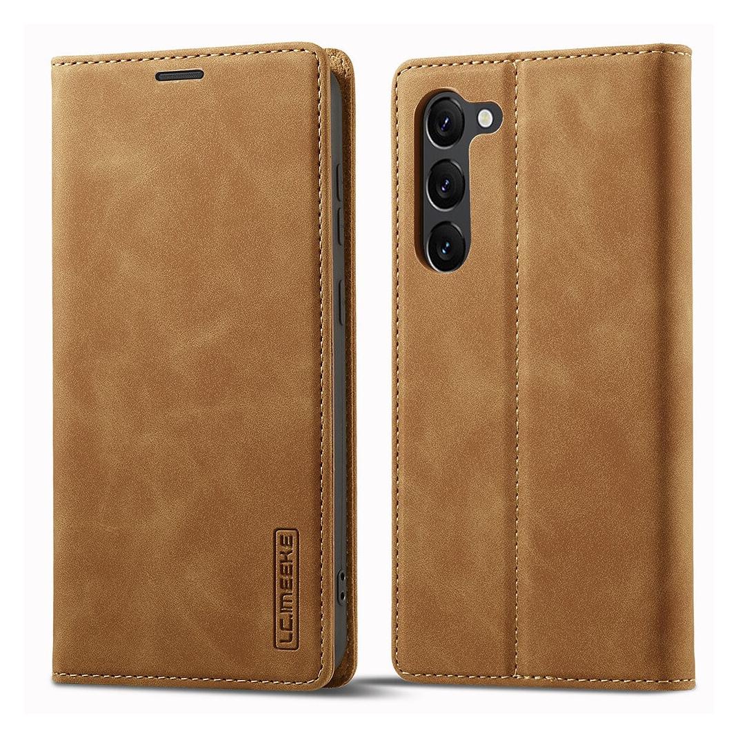 Cover-Discount Galaxy S23+ - Stand Flip Case Hülle braun (Samsung Galaxy S23+) (660122596D)