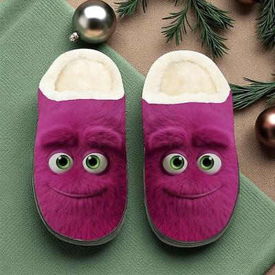 Weihnachtsmonster-Hausschuhe für Herren – lustiges grünes Monster-Design, warme Winterhausschuhe für Weihnachtsfeiern, Geschenkideen für die Feiertage und kuscheligen Komfort