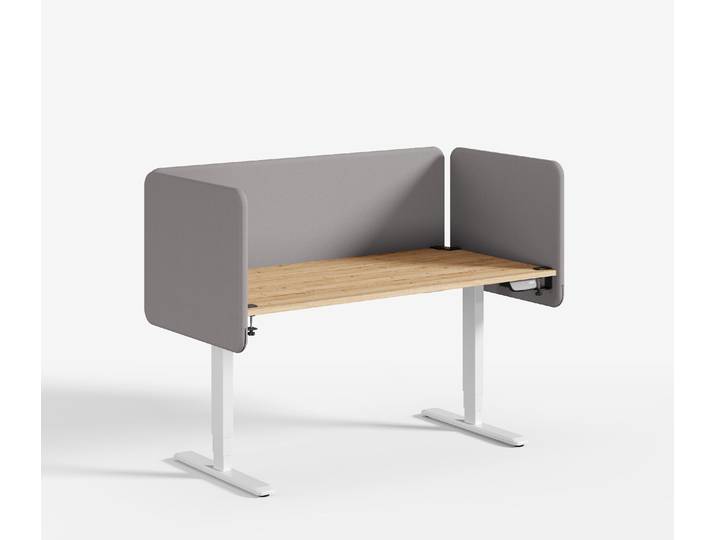 Textil Akustiktrennwand Schreibtisch Granit Grau Weiß 140x65cm