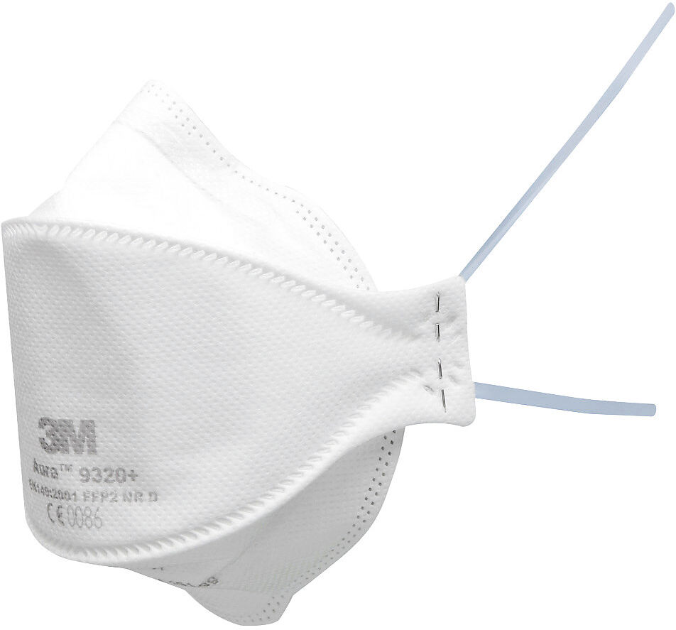 kaiserkraft Faltmaske 3M™ Aura™ 9300, FFP2, VE 20 Stk, weiß, ohne Ventil