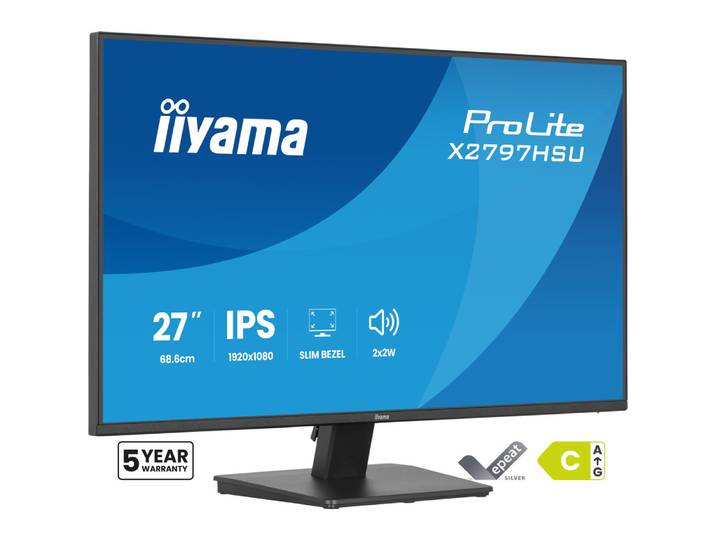 iiyama ProLite X2797HSU-B1, 68,6 cm (27'), 1920 x 1080 pixels, Full HD, LED, 4 ms, Noir