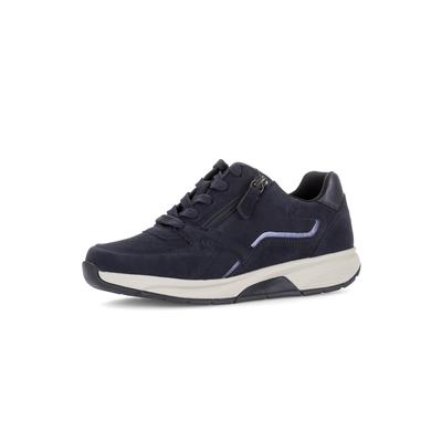 Keilsneaker GABOR, Damen, Gr. 39, blau, Lederimitat, Nubukleder, Schuhe, Halbschuh, Schnürer mit Kontrastbesätzen
