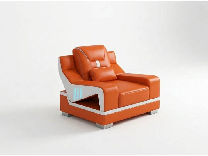 JVmoebel Sessel Moderner orangefarbener LED Relaxsessel im Lounge-Design